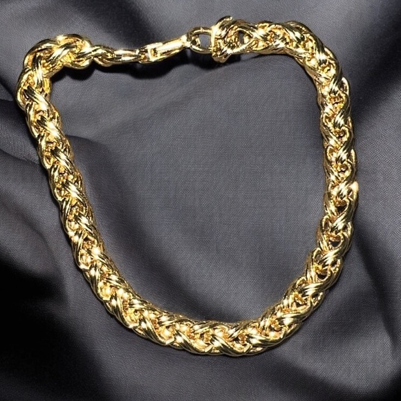 Vintage Wheat Link Gold Tone Chain Bracelet - Picture 2 of 3